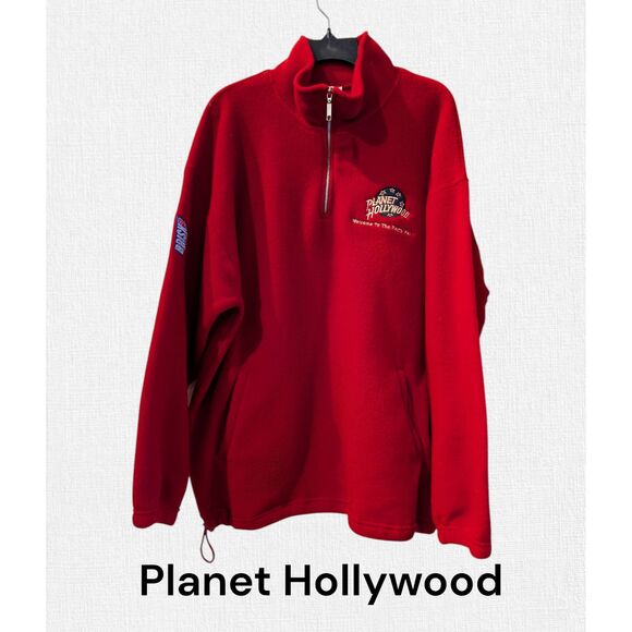 VtgPlanet Hollywood fleece pullover topUnisexSz XLarge